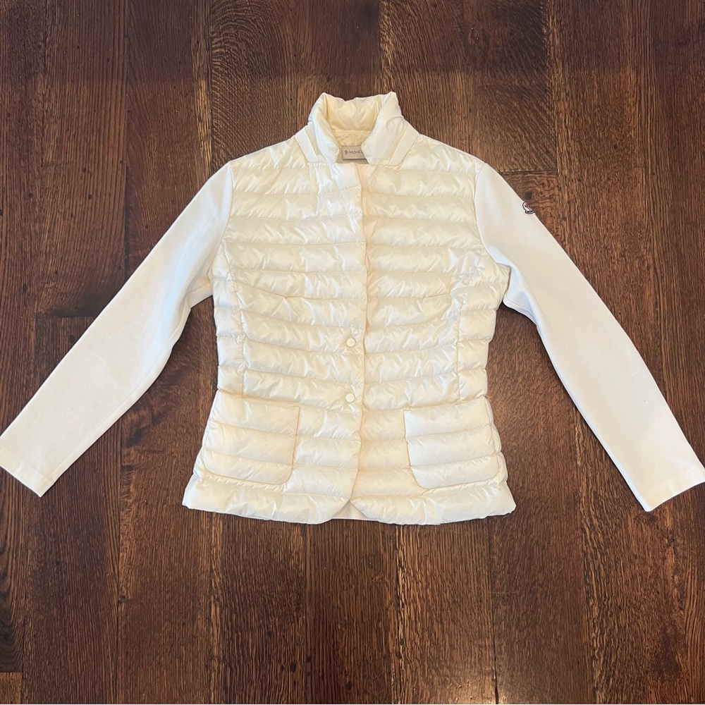 MONCLER - Cardigan puffer jacket - Ivory / Cream - SIZE SMALL